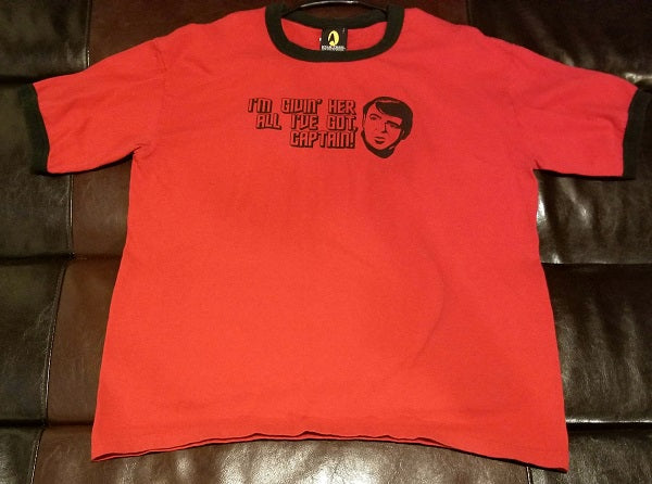 STAR TREK SCOTTY SHIRT RED Shirt MEN'S LARGE