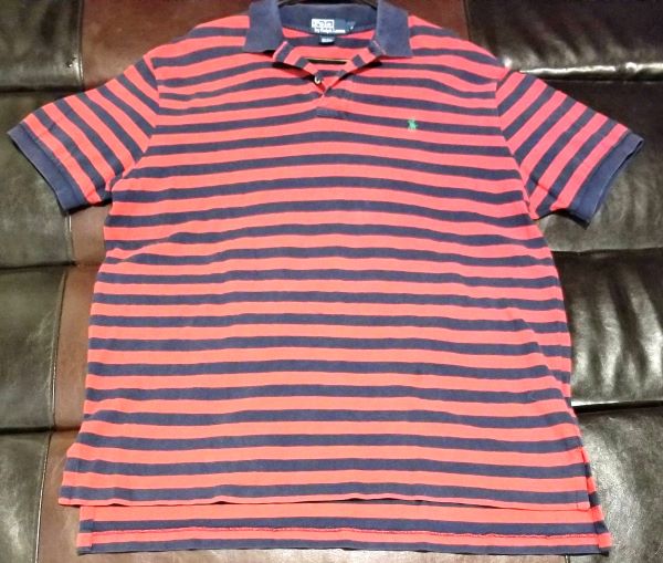 Red and blue polo shirt deals