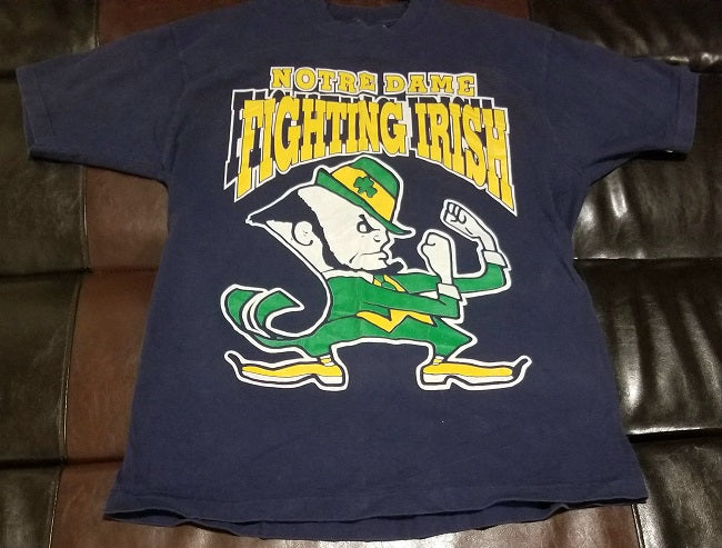 notre dame gear NOTRE DAME FIGHTING IRISH VINTAGE T-Shirt Men's X-LARGE XL – Fibits