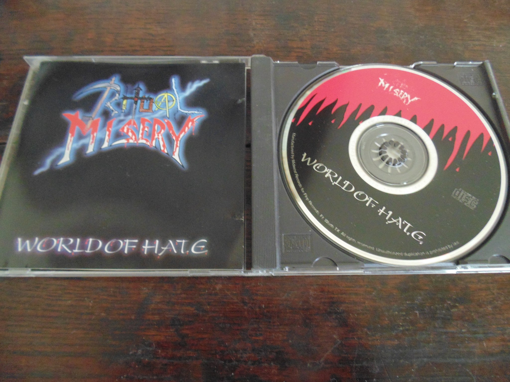 Ritual Misery World of Hate top Cd Original Release Near mint RARE THRASH.