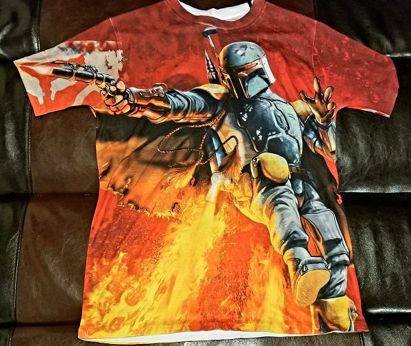 BOBA FETT Shirt Men's SMALL SM - Looks like Medium or Large