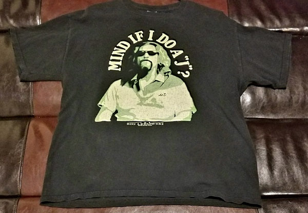 THE BIG LEBOWSKI MIND IF I DO A J? THE DUDE T-Shirt Men's LARGE LG - Jeff Bridges