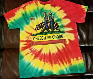 CHEECH AND CHONG TIE DYE CALIFORNIA GRAPHIC T-Shirt Men's MEDIUM M