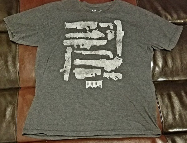 DOOM WEAPONS CHARCOAL BETHESDA T-Shirt Men's LARGE LG