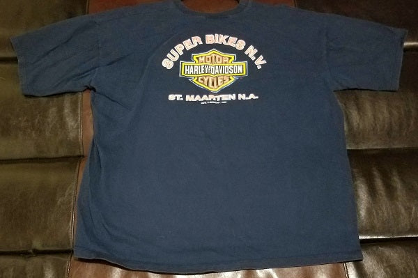 Vintage HARLEY-DAVIDSON ST. MAARTEN N.A. CARIBBEAN SUPER BIKES N.V.T-Shirt Men's XX-LARGE 2XLG'