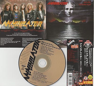 Annihilator, CD, Never, Neverland, Japan Import w/ Obi, Bonus Tracks, Remaster