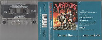 Vendetta Cassette, Go And Live...Stay and Die, 1st Press, Original 1987 Combat