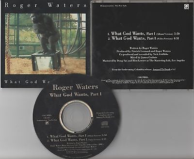 Roger Waters CD,What God Wants Pt. 1, RARE Promo Single,1992 Columbia,Pink Floyd