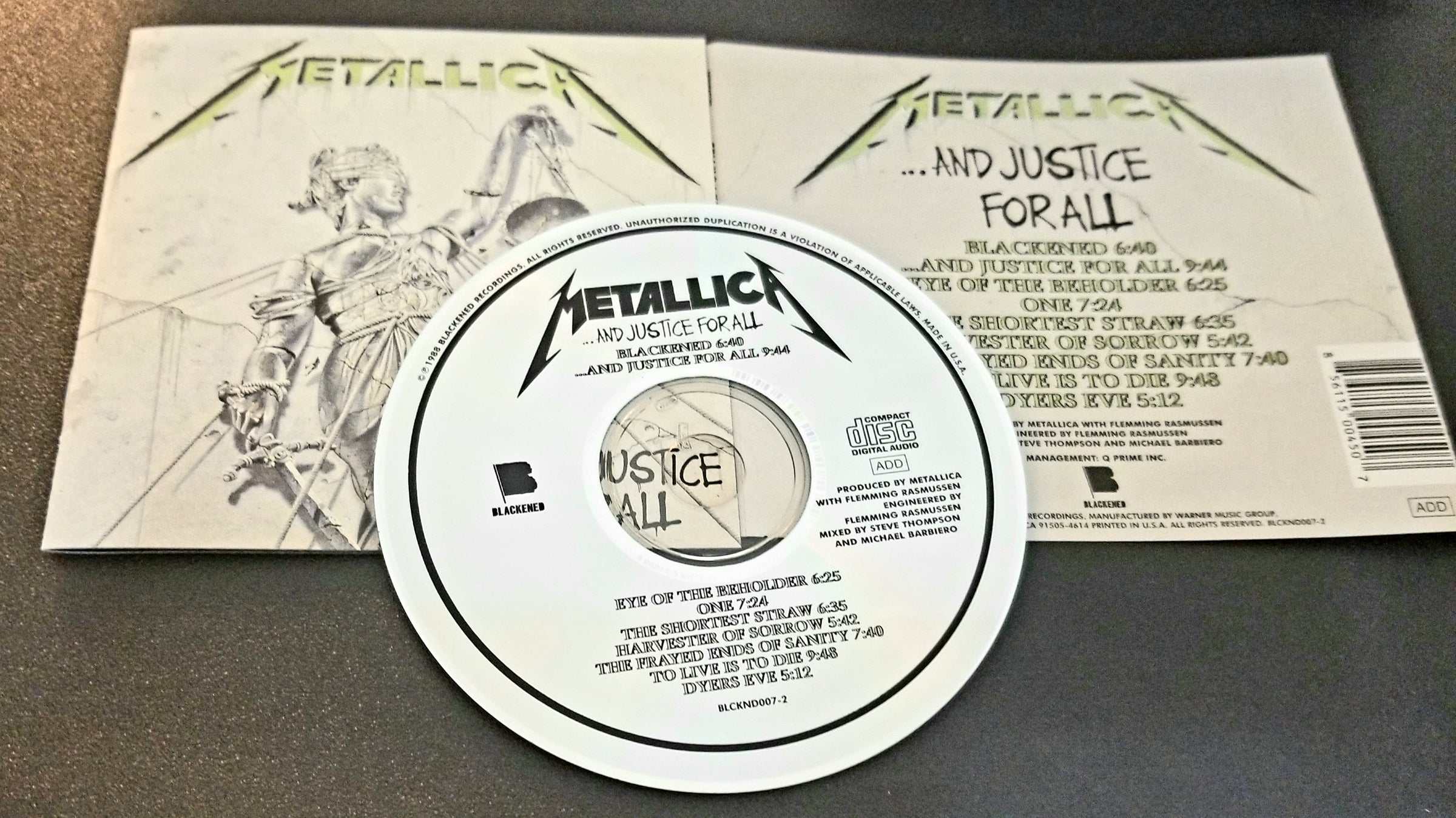METALLICA AND JUSTICE FOR ALL CD BLACKENED – Fibits