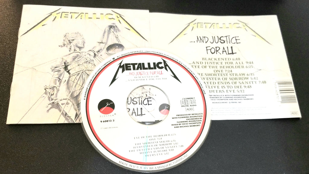 METALLICA AND JUSTICE FOR ALL CD 1988 ELEKTRA PRESSING