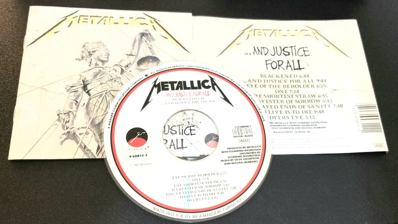 METALLICA AND JUSTICE FOR ALL CD 1988 ELEKTRA PRESSING