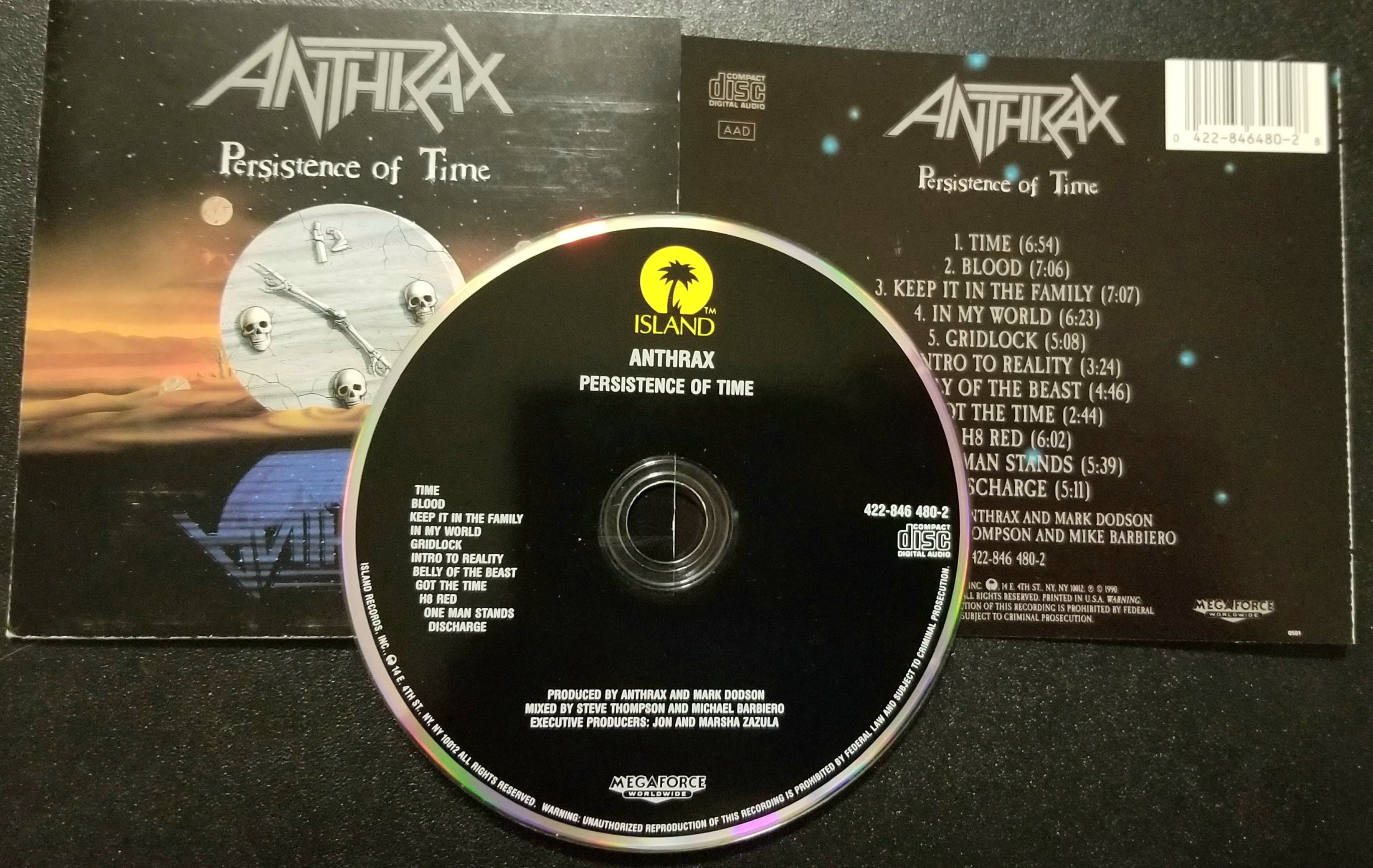 ANTHRAX PERSISTENCE OF TIME 1990 Megaforce/Island CD – Fibits