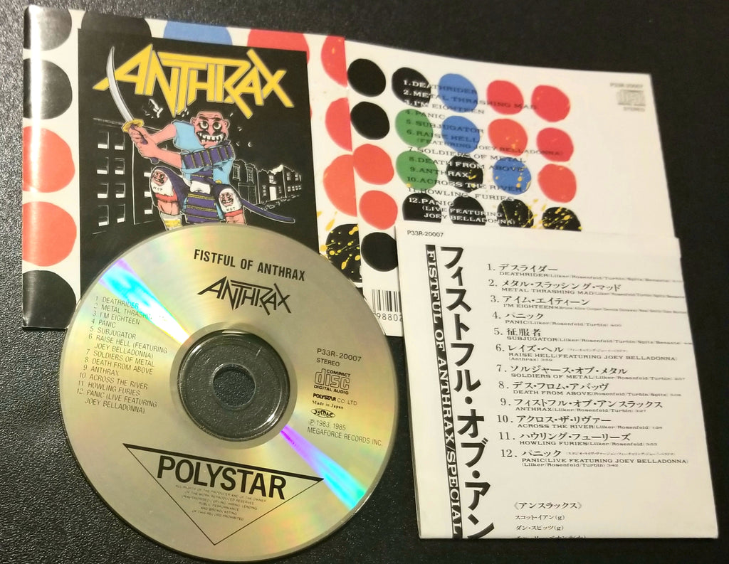ANTHRAX FISTFUL OF ANTHRAX 1985 JAPAN PRESSING CD NO OBI