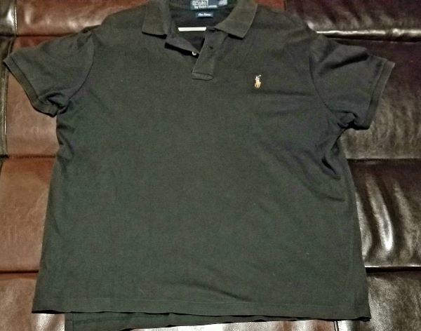 POLO SHIRT VINTAGE  BLACK PIMA SOFT SHIRT  Men's X-LARGE XL