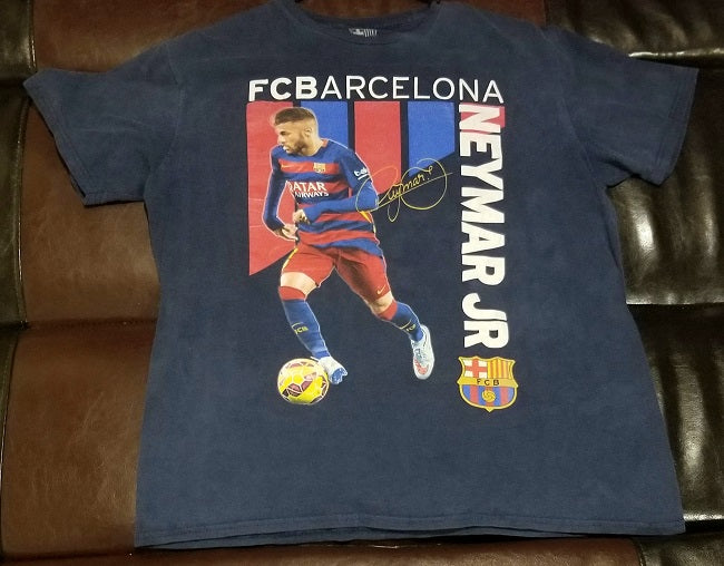NEYMAR JR FCB FC BARCELONA T-Shirt Men's LARGE L