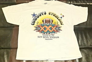 DALLAS COWBOYS VS PITTSBURGH STEELERS SUPER BOWL XXX 1996 T-Shirt Men's X-LARGE XL