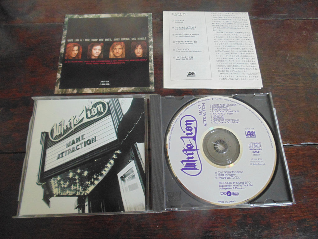 White Lion CD, Mane Attraction, Japanese Import, Booklet, AMCY-228, 1ST Pressing
