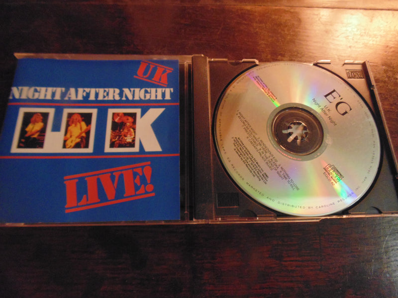 UK CD, Live, Night After Night, Frank Zappa, Roxy Music, King Crimson, Missing Persons, 1st Pressing