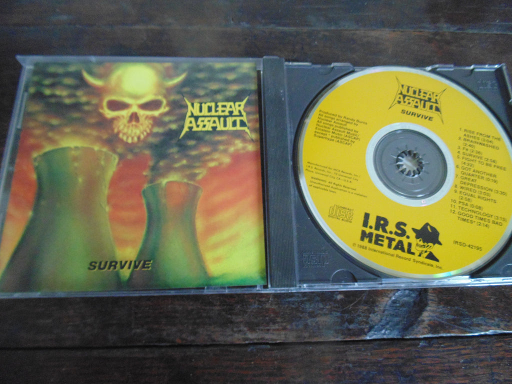 Nuclear Assault CD, Survive, Combat / I.R.S., IRSD-42195, Yellow Face