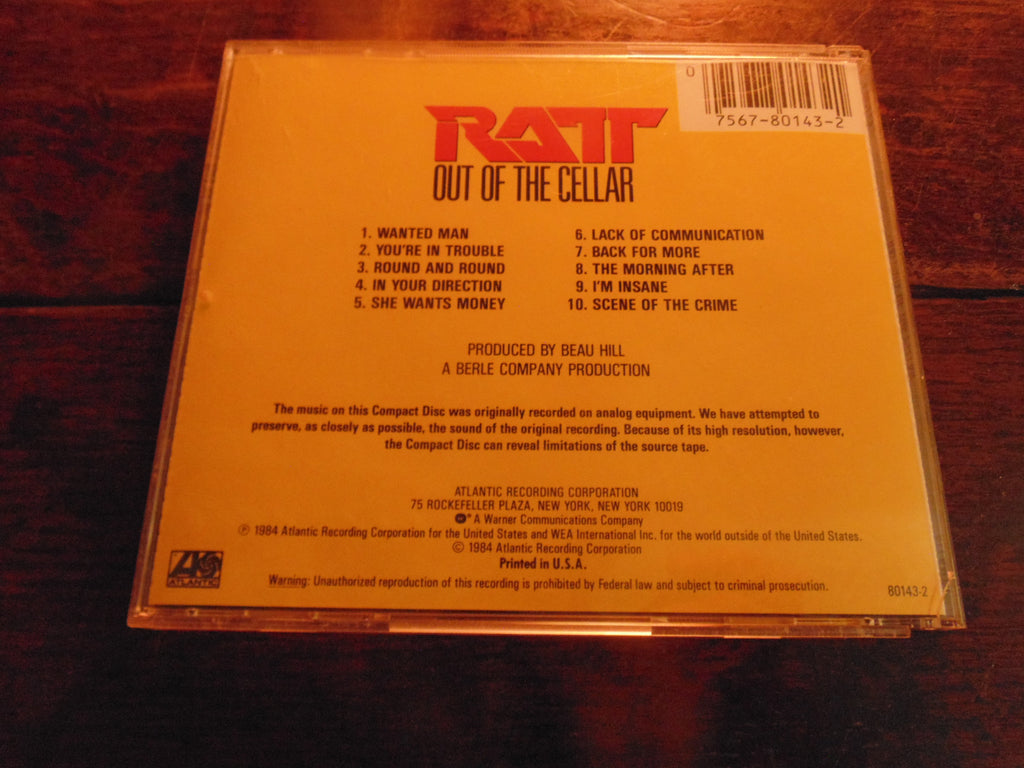 Ratt CD, Out of the Cellar, Early Pressing, Stephen Pearcy