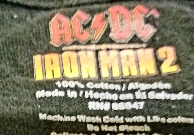 AC/DC Shoot to Thrill Iron Man 2 T-Shirt Men's XL