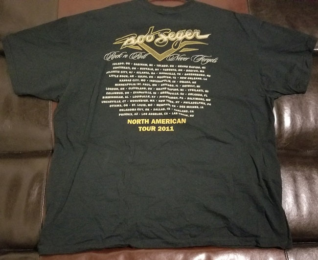 Bob Seger Official Tour T Shirt 2011 Men s XXL 2XL Like New