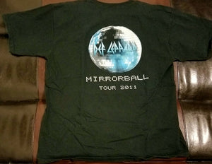 Def Leppard Mirror Ball 2011 Official Lighting / Staging / Road Crew T-Shirt -Men's XL - Upstaging Chicago