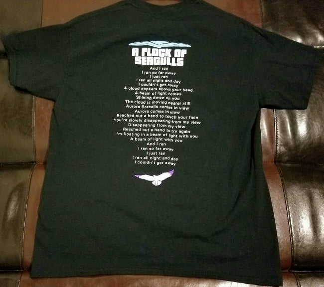 A Flock of Seagulls T-Shirt Men's L  w/ "I Ran" Lyrics on Back