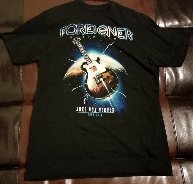 Foreigner Official 2018 Tour T-Shirt Juke Box Heroes -Men's Large