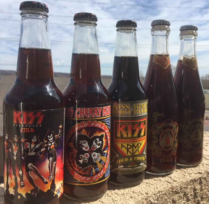 5 Bottles - Gene Simmons & KISS Cola Set - Root Beer, Cola, Cherry Kola