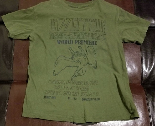 Led Zeppelin 'Song Remains the Same' T-Shirt Men's Small - World Premiere