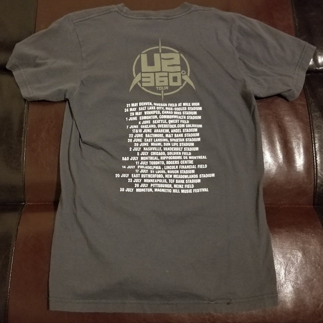 U2 360 Tour T-Shirt Men's Small (SM) - Gray